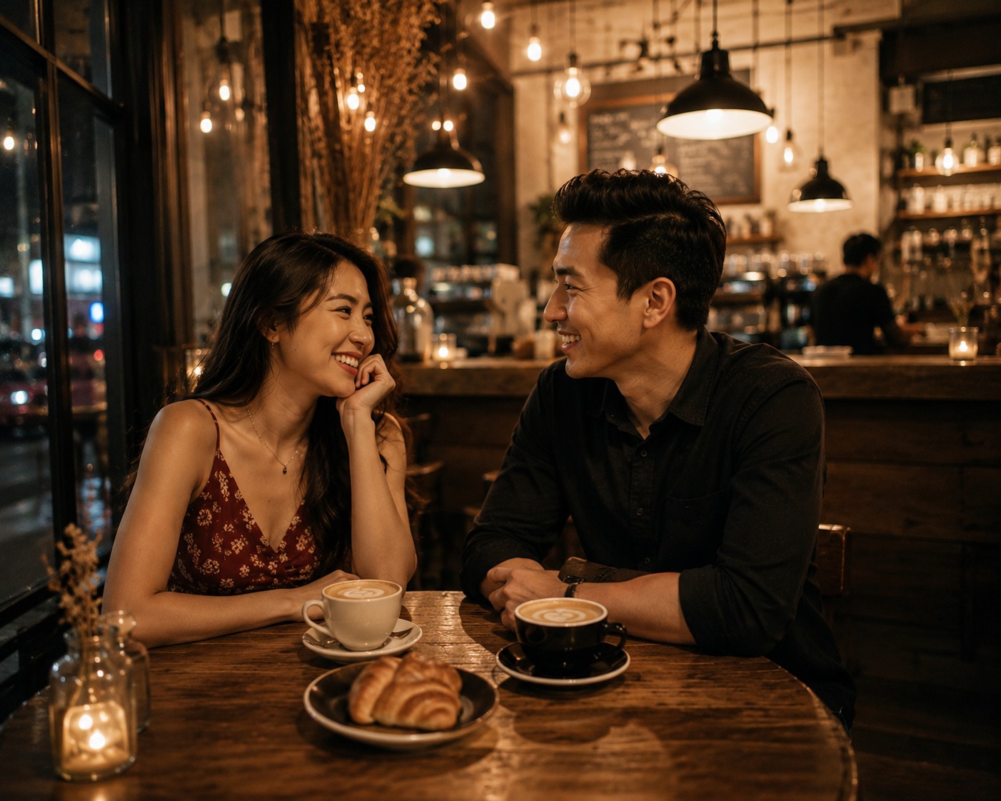 Young couple at a café